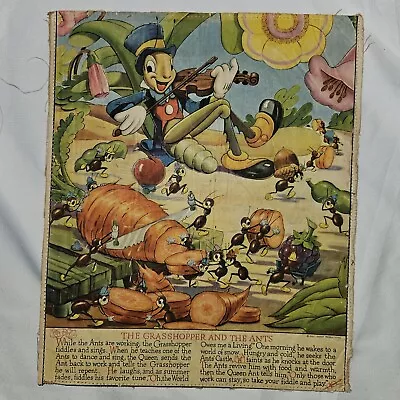 1942 Sept Canvas Art Morrell Morrell's Walt Disney Calendar 8” X 10” Grasshopper • $20