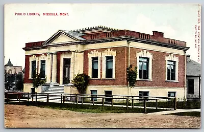 Public Library Exterior View Missoula Montana Postcard • $4.99