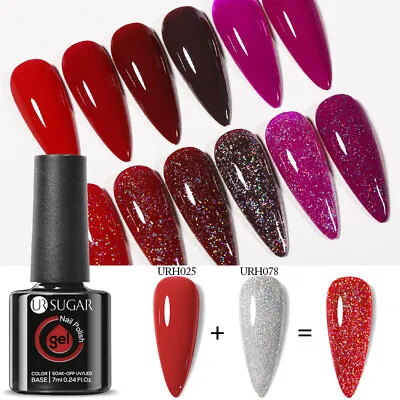 6pcs UR SUGAR Glitter Holographics Gel Nail Polish Set Colorful Nails Gel Kit • £9.59