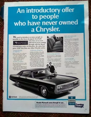 1971 Chrysler Royal 4-door Sedan Print Ad 10.5 X 13.25 • $10