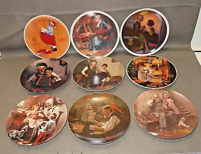Lot Of 11 Norman Rockwell Knowles Collectable Plate Plates  - Assorted Designs • $72.58