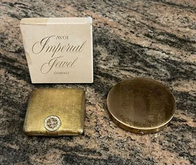 Vintage Lot 2 Compacts Avon Imperial Jewel Compact AND Rex Fifth Avenue Compact • $11.99