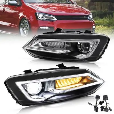 LED DRL Headlights Front Lights VW Polo 6R 6C 09-17 Dynamic Indicator • $447.08