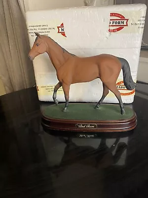 Red Rum Famous Irish Race Horse Ornament On Wooden Plinth Lot 20:25 • £25