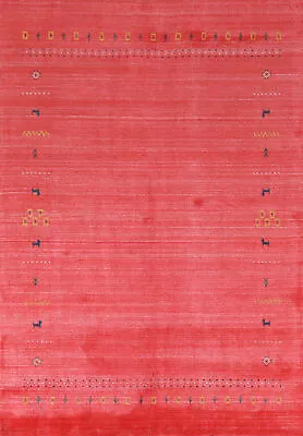$237.38 • Buy Tribal Bordered Gabbeh Wool Oriental Area Rug 5'x8' Hand-knotted Nomadic Carpet