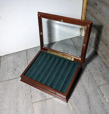 Vintage Bombay Company Beveled Glass Fountain Pen Collection Display Case Box • $99