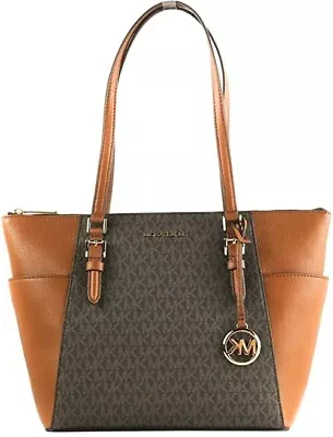 Michael Kors Women Fashion PVC Leather Shoulder Tote Bag Handbag Purse Brown MK • $113