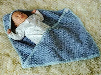 0979 Baby Papoose 0-6m Aran & DK - Vintage Knitting Pattern Reprint • £3.49