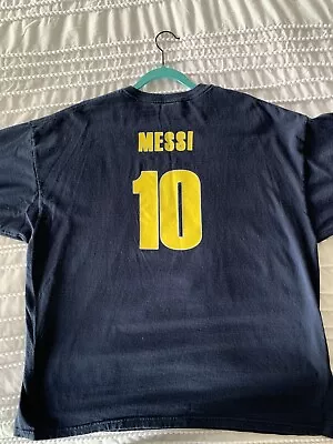 Messi FC Barcelona Official Jersey Mens XXL Navy Blue T-Shirt #10 Futbol Soccer • $9.99