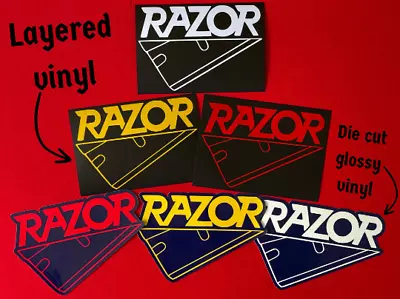 Razor Vinyl Decal Layered Sticker Heavy Metal Band Logo Exciter Slayer Exodus • $4