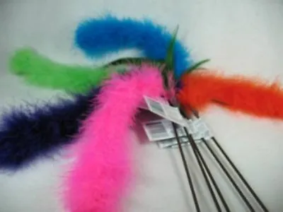 5 Cat Tail Marabou Feather Wand Toy Toys Kitten Pole Free Shipping • $21.99