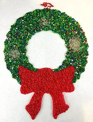 Vintage Melted Plastic Popcorn Christmas Wreath Holiday Decoration • $23.35