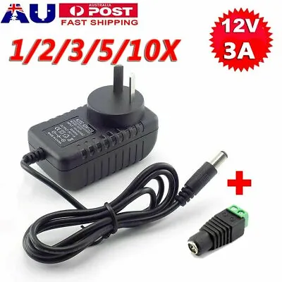 DC 12V 3A Power Supply Charger Adapter For LED Strip Lights For CCTV Camera AU • $14.24