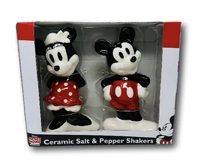 Disney Mickey And Minnie Mouse Set Ceramic Salt And Pepper Shakers • $26