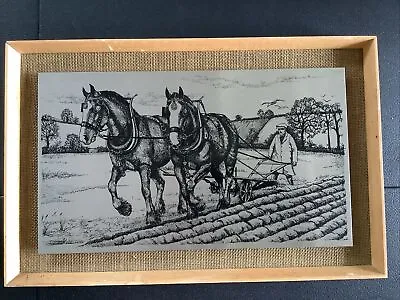 £10 • Buy Stainless Steel Engraved Picture Of Ploughing Horses. Omicways Ltd