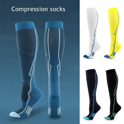 Men Compression Socks Cycling Running Sports Socks Extra Long Socks Comfortable+ • $6.55