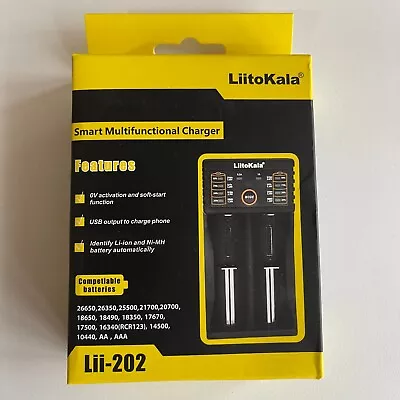 LiitoKala Smart Battery Chargers Ni-MH 1.2V Li-ion 3.2V 3.6V 3.7V Batteries UK • £13.99