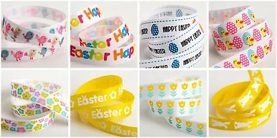 Easter Crafts Themed Ribbon - Easter Designs 5m Reels In Grosgrain And Satin • £3.45