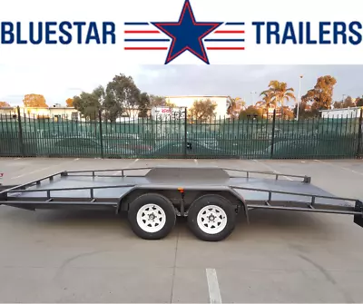 16 X 6.6 SEMI FLAT BEAVER TAIL TANDEM CAR CARRIER TRAILER • $4200