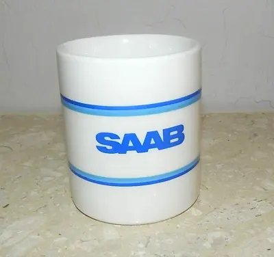 SAAB Automotive Coffee Mug  Blue Stripe Clean Desgin - Hard To Find VERY CLEAN • $7.99