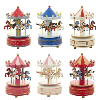 Vintage Horse Carousel Music Box Toy Clockwork Musical Box Birthday Gift • $20.51