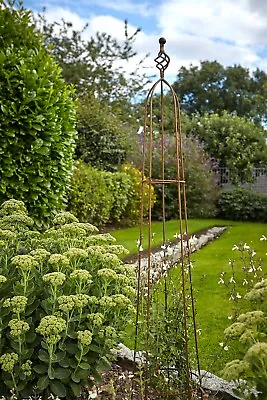 £32.99 • Buy Natural Rust Priory Obelisk Climbing Plant Garden Metal Support Rusted Frame