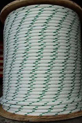 YALE Halyard Sheet Line Double Braid Polyester Sail Rope 1/2  X 150' White/Green • $140.99