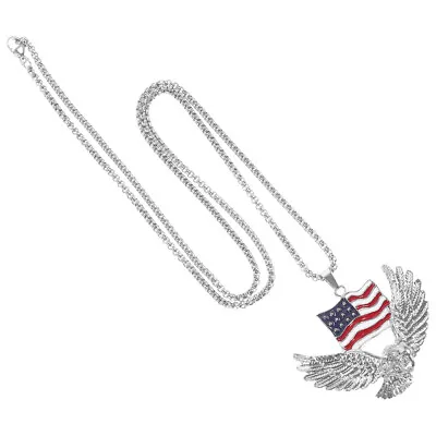 Eagle Necklace Eagle Pendant Gift Men Jewelry Cool American Flag Eagle Necklace • £6.85