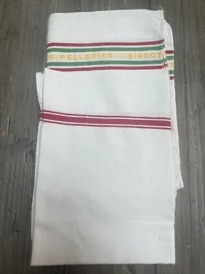 £22 • Buy Vintage French Traditional Red Stripe And Bistro Linen Tea Towels X 2.