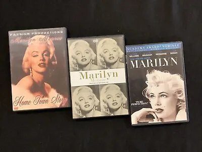 Marilyn Monroe 3 Movie DVD Lot: Home Town Story / Week With Marilyn / Iconic Bio • $9.49