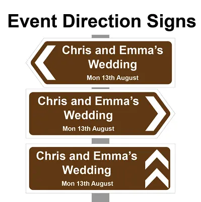 £14.99 • Buy Large Personalised Wedding Direction Sign, Road Sign Names, Event & Date. Correx