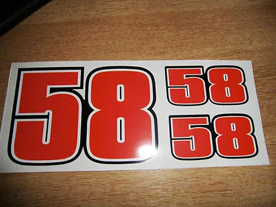 Marco Simoncelli #58 Race Number Set -  58 (x3) MotoGP • $4.96