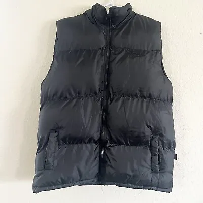 Brooklyn Xpress Down Vest Black Puffer Relaxed Coat Men’s Size XL Zip Pockets • $24.99