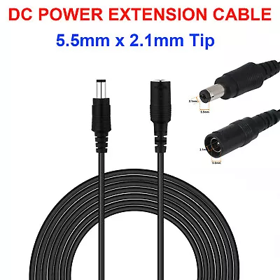 £3.95 • Buy DC Power Extension Cable Lead 5V 9V 12V AC/DC Adapter CCTV Camera DVR PSU LED UK