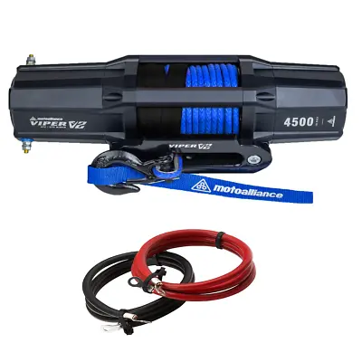 $474.98 • Buy VIPER V2 4500lb UTV Winch 60 Feet Blue AmSteel-BLUE Synth Rope W/ Extension Kit