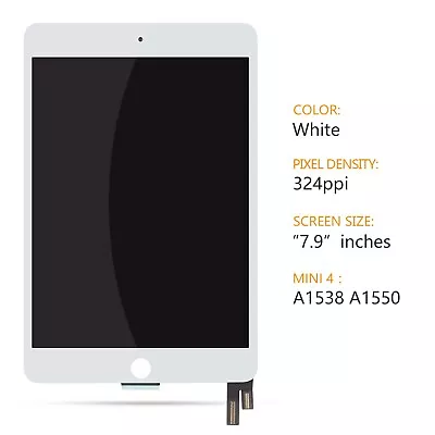 Replacement IPad Mini 4 A1538 A1550 - LCD Display Touch Screen Digitizer (white) • £47.50