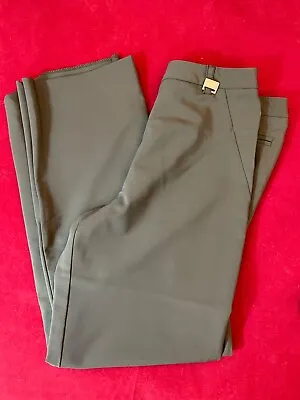 KAREN MILLEN Women's Cropped Khaki Trousers. Zip Ankle. Size UK 8  W28  X L25  • £11.99