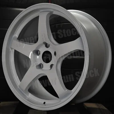 MST CR 18x8.5 18x9.5 STAGGERED 5x114.3 ALABASTER WHITE 5 SPOKES WHEEL SET OF 4 • $864