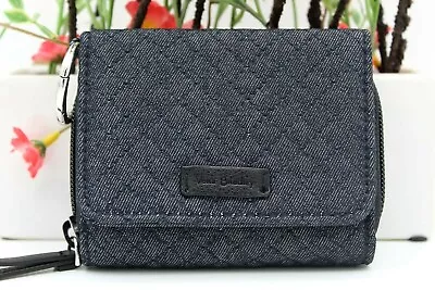 Vera Bradley Iconic RFID Card Case Mini Wallet Denim Navy • $34.50