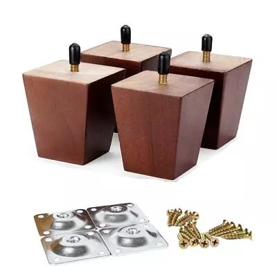 3 Inches Wood Furniture Legs For Sofa Couch Feet Set Of 4 Replacement Feet Sq... • $29.69