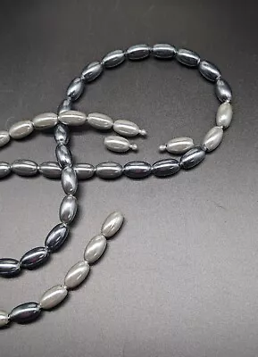 Vintage 1950's - 60's Plastic Pop Beads Necklace 2 Tone Shades Of Gray 50  Rare! • $24.99