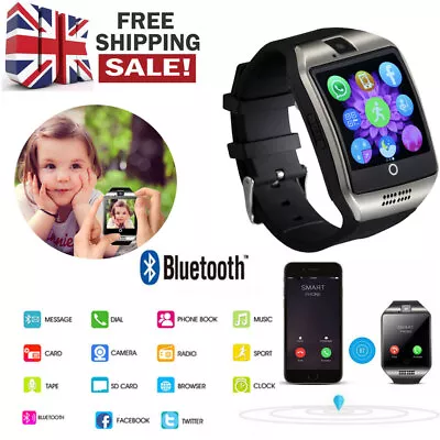 Smart Watch Bluetooth NFC Touch Screen Watch Phone Camera  Fitness Tracker UK • £16.67