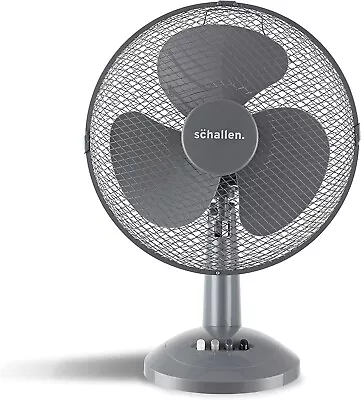 Schallen GREY 12  3 Speed Electric Oscillating Worktop Desk Table Air Cool Fan • £3.20