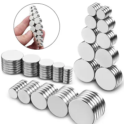 Super Strong N35 Round Power Magnets Mini Disc Neodymium Fridge Rare Earth New • $7.95