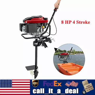 8 HP 4 Stroke Fishing Boat Engine Air-Cooled TCI Outboard Motor 196cc Gasoline • $474