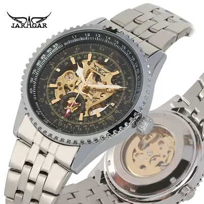 £21.47 • Buy Mens Automatic Mechanical Watch Wristwatch Black/White Dial Luxury JARAGAR