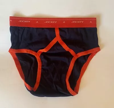 Vintage Underwear Jockey Retro Low Rise Brief  Ringer Style Y Front Navy Sz M • $29.50
