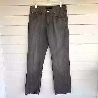Calvin Klein Dark Gray Stone Wash Relaxed Straight Leg Mens Jeans Sz 32 • $34.99