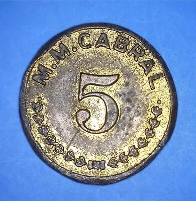 M.m. Cabral - Oakland Slot Machine Maker - 5 Cents Trade Token - *12169778 🌈 • $40.25