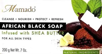 £6.29 • Buy Mamado African Black Soap Infused With Shea Butter 200g